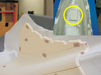 vložky z materiáu umožňující prostup pryskyřice sika axson