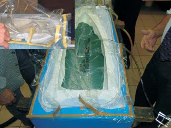 vakuový ( bag) pytel při laminování infuzí od sika axson